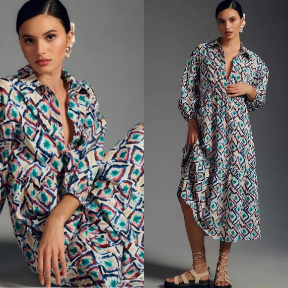 The Bettina Tiered Shirt Dress by Maeve - Picture 3 of 15
